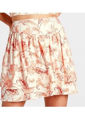 EXPRESS FLORAL PAISLEY FLORAL LAYERED SKIRT